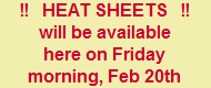 Updated Sheets will be posted on Sat.morning if necessary